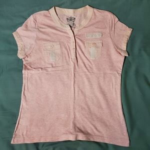 Route 66 Coral Button T-Shirt – Medium